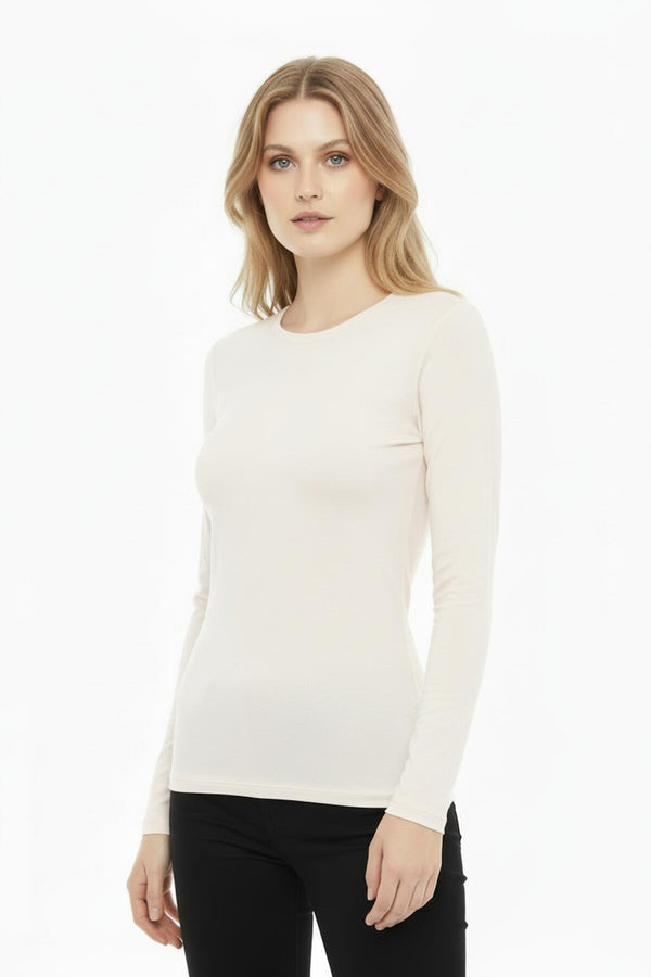 Top Met Ronde Hals – Off - White