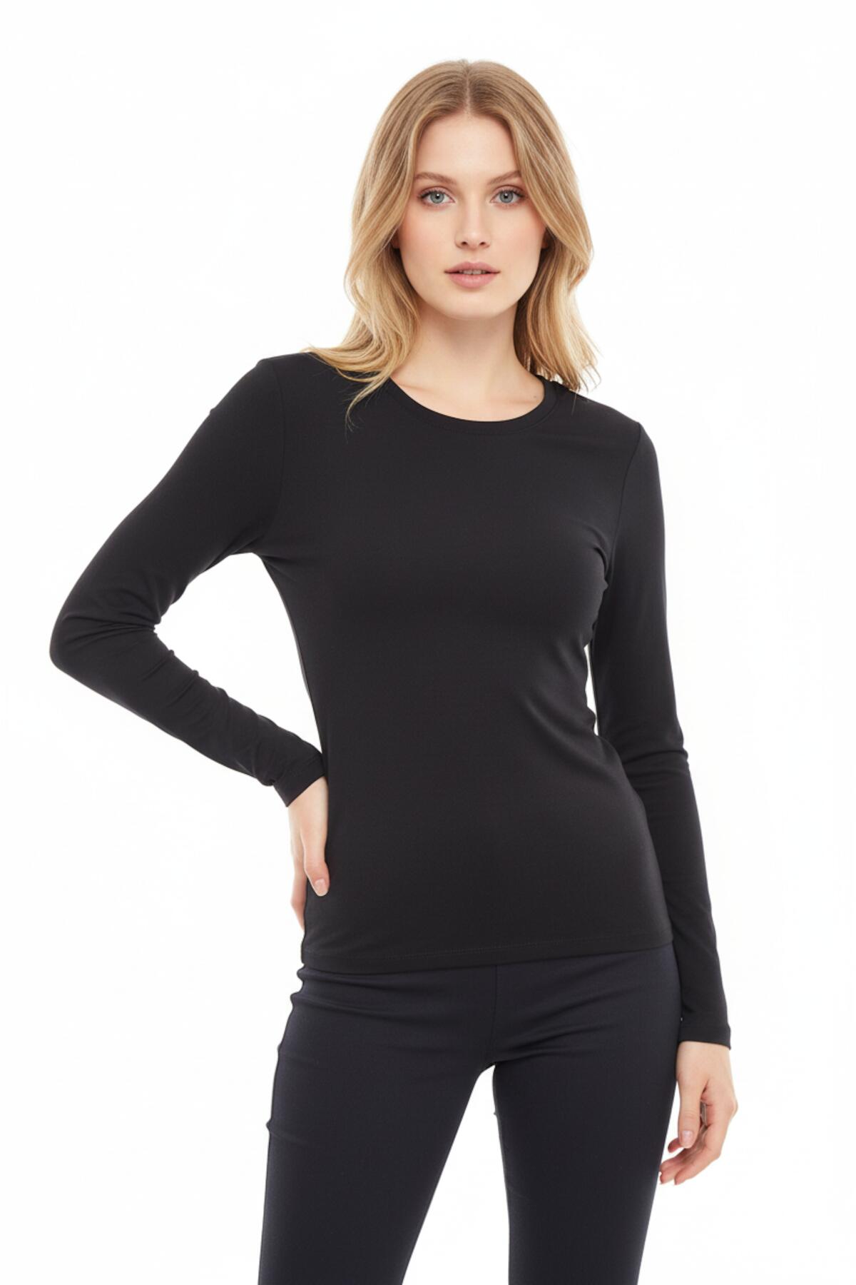 Bluse Mit Rundhalsausschnitt – Schwarz