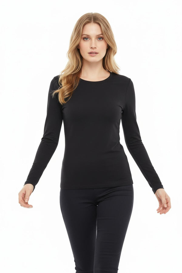 Top Met Ronde Hals – Zwart