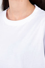 T - Shirt Oversize Col Rond Avec Fentes Latérales — Écru