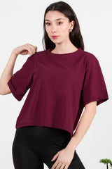 T - Shirt Col Rond — Bordeaux