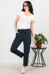 Katoenen Broek Met Franjes — Navy
