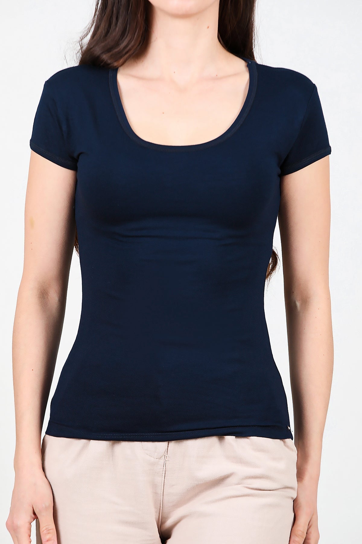 T - Shirt Met Ronde Hals — Donkerblauw