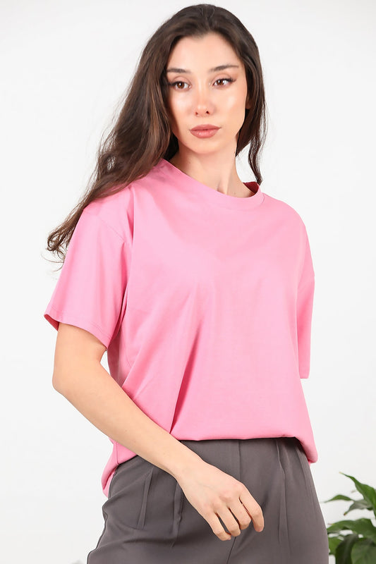Kadın Owersize T-Shirt  Pembe