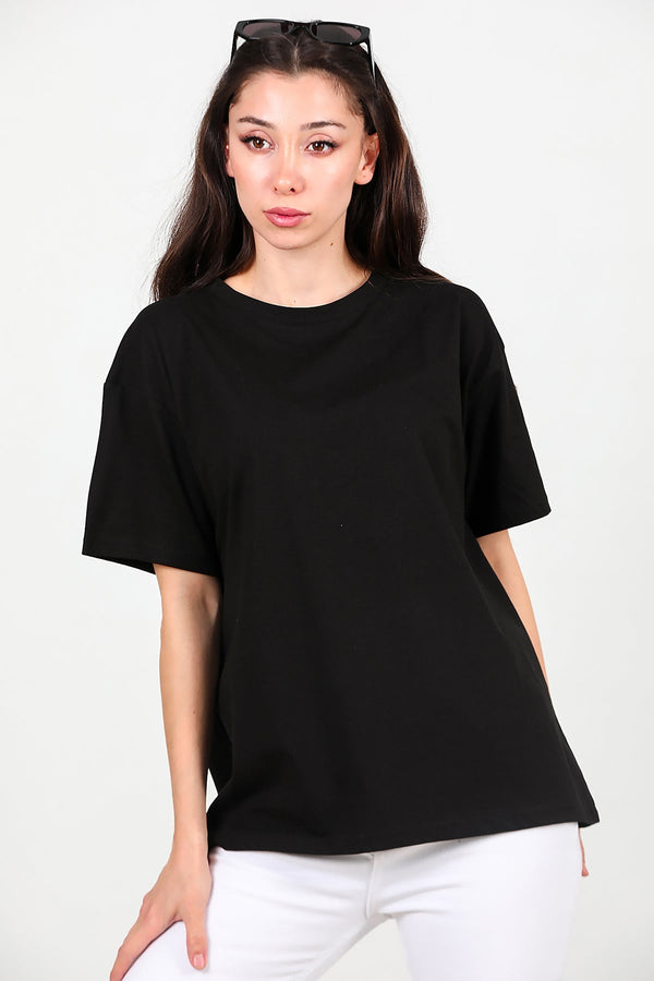 Dames Oversized T - Shirt — Zwart