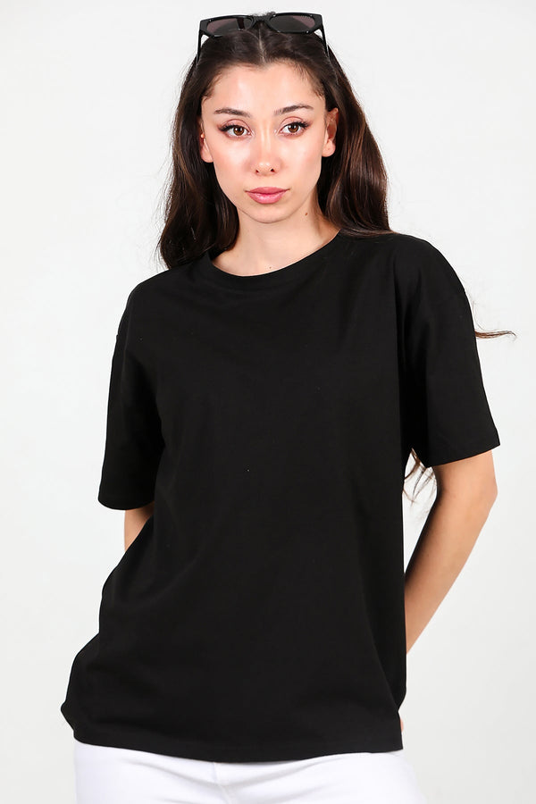 Dames Oversized T - Shirt — Zwart