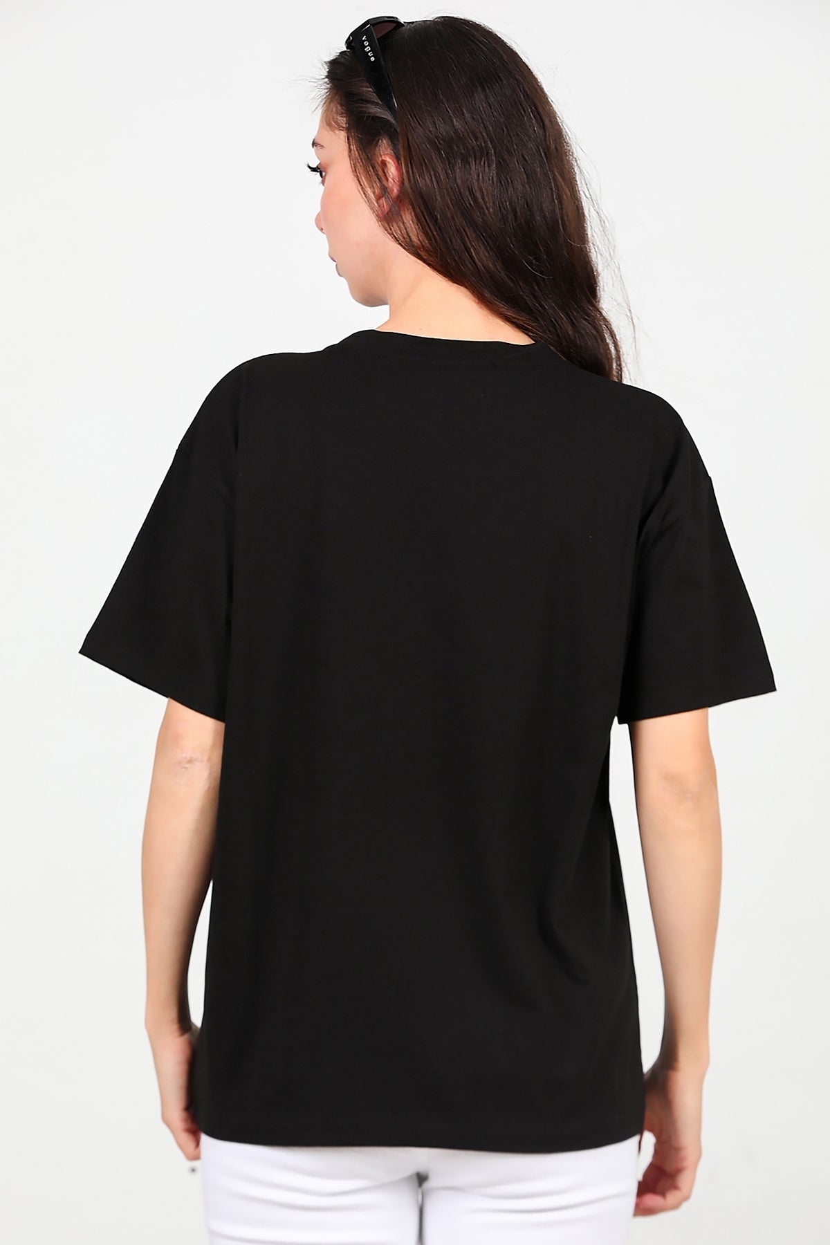 Dames Oversized T - Shirt — Zwart