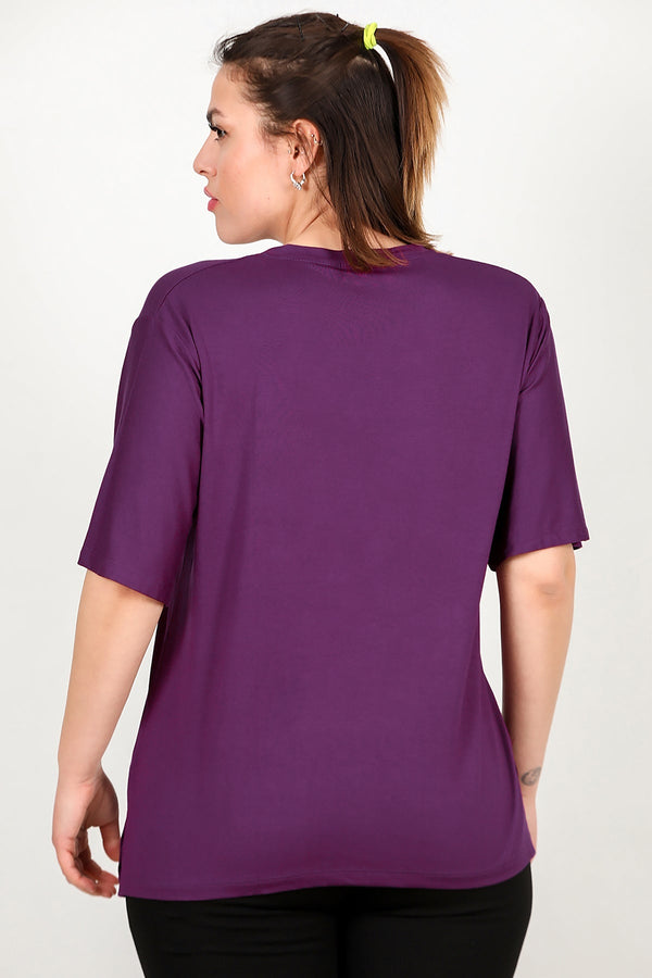 Blouse In Grote Maten - Paars