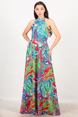 Robe Longue À Nouer, Orange