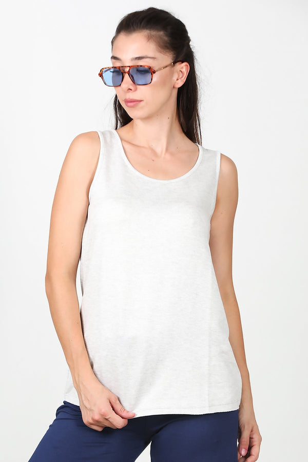 T - Shirt Met Brede Bandjes – Grijs