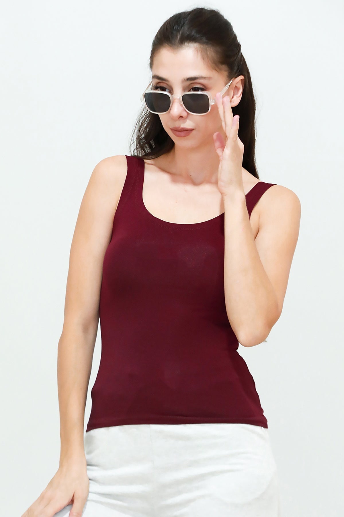 Thick - Strap Bodysuit - Burgundy