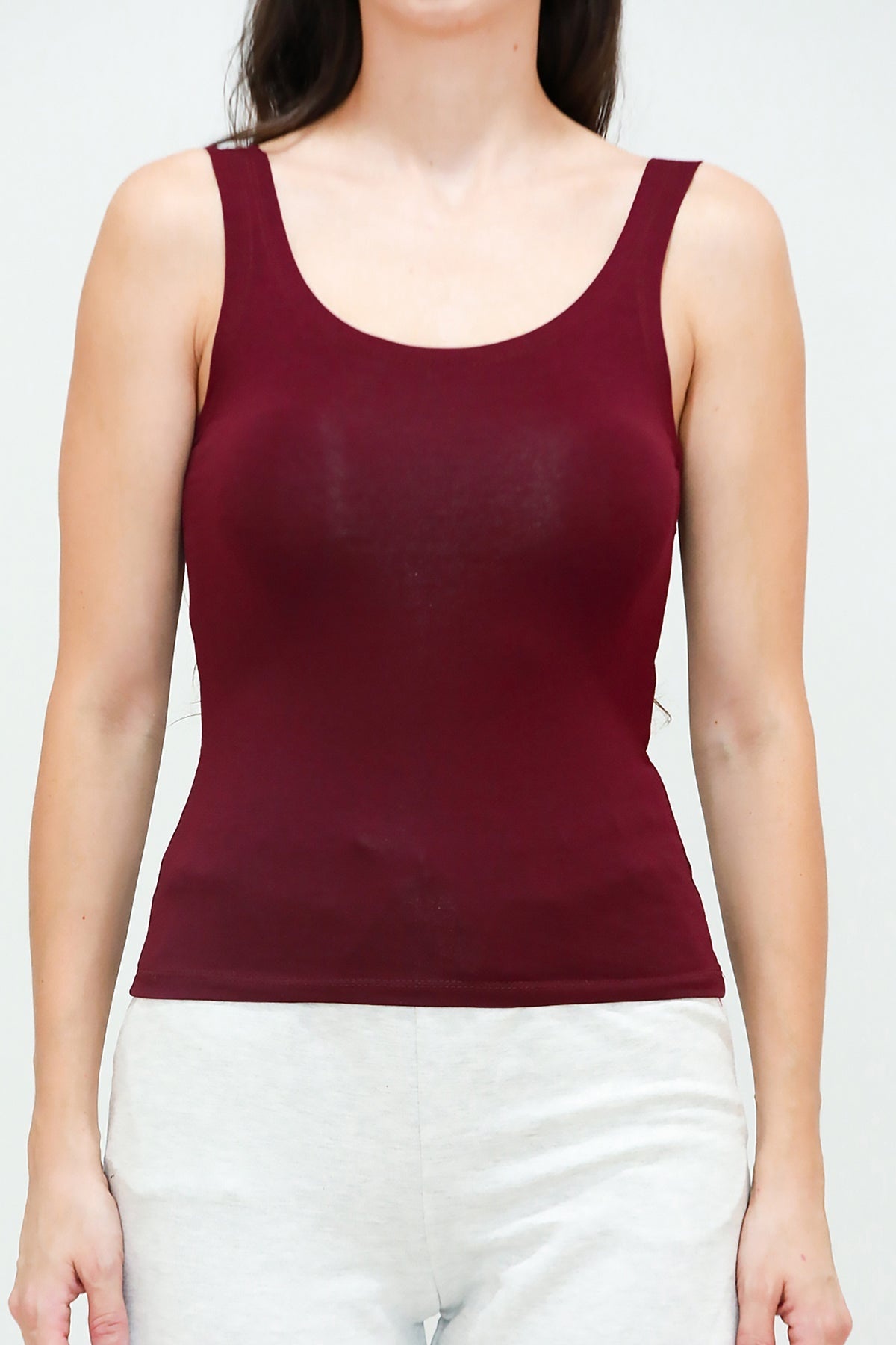 Thick - Strap Bodysuit - Burgundy