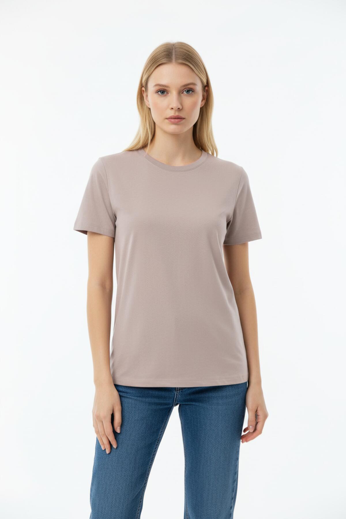 T - Shirt Met Ronde Hals – Taupe