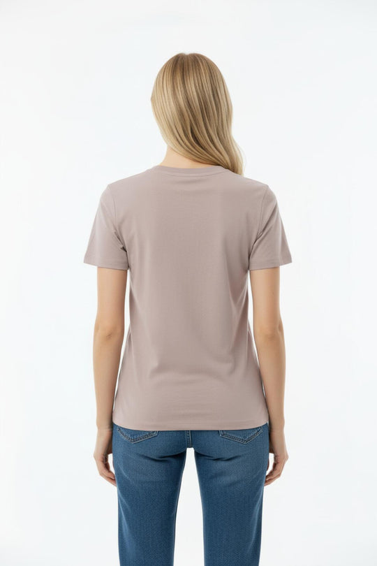 T - Shirt Met Ronde Hals – Taupe