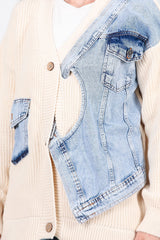 Cardigan Avec Gilet En Denim