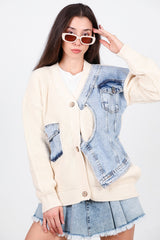 Cardigan Avec Gilet En Denim