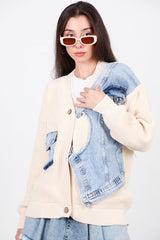 Cardigan Avec Gilet En Denim