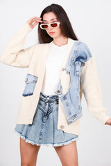 Cardigan Avec Gilet En Denim