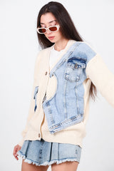 Cardigan Avec Gilet En Denim