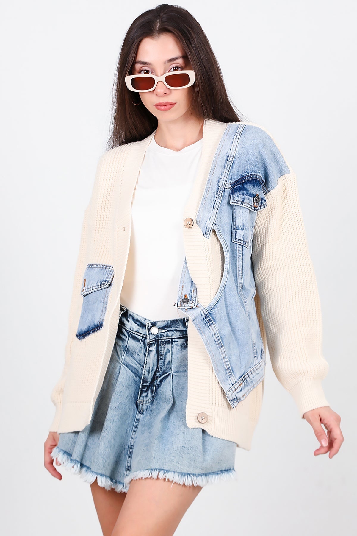 Cardigan Met Denim - Vest