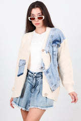 Cardigan Avec Gilet En Denim
