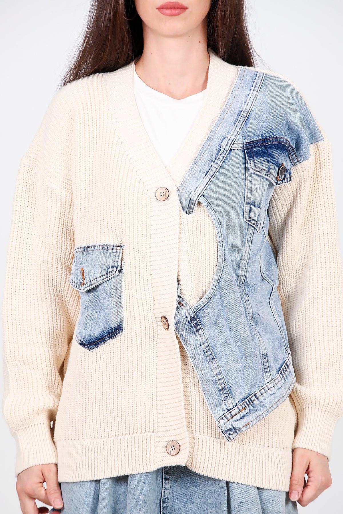 Cardigan Met Denim - Vest