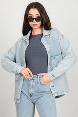 Veste En Jean Snow - Wash Ornée De Pierres – Bleu