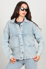 Veste En Jean Snow - Wash Ornée De Pierres – Bleu
