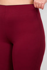 Legging Côtelé Évasé Grande Taille — Bordeaux