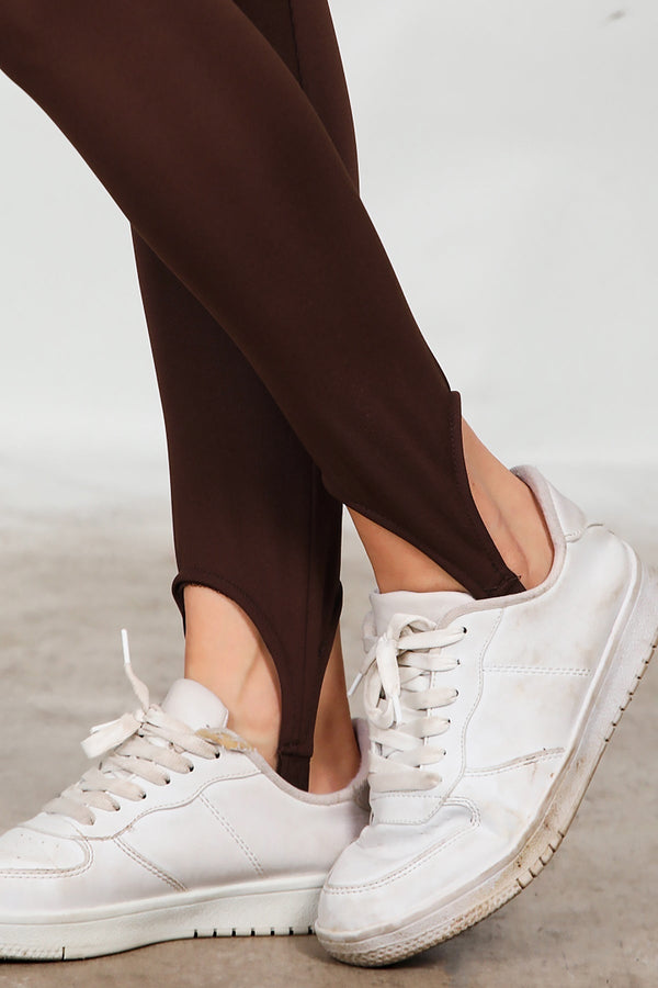 Legging Met Voetband – Bruin
