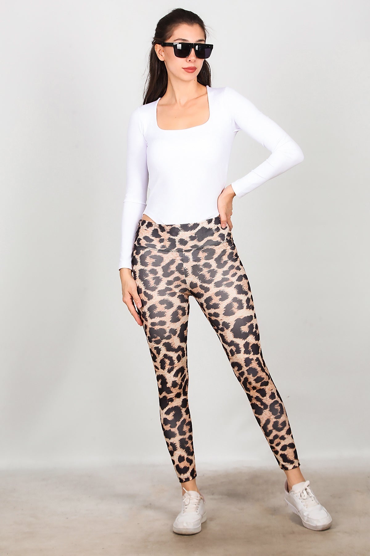 Legging Met Luipaardprint – Beige