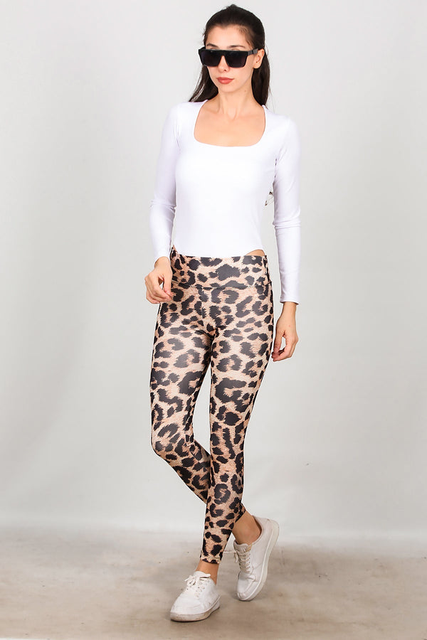Legging Met Luipaardprint – Beige