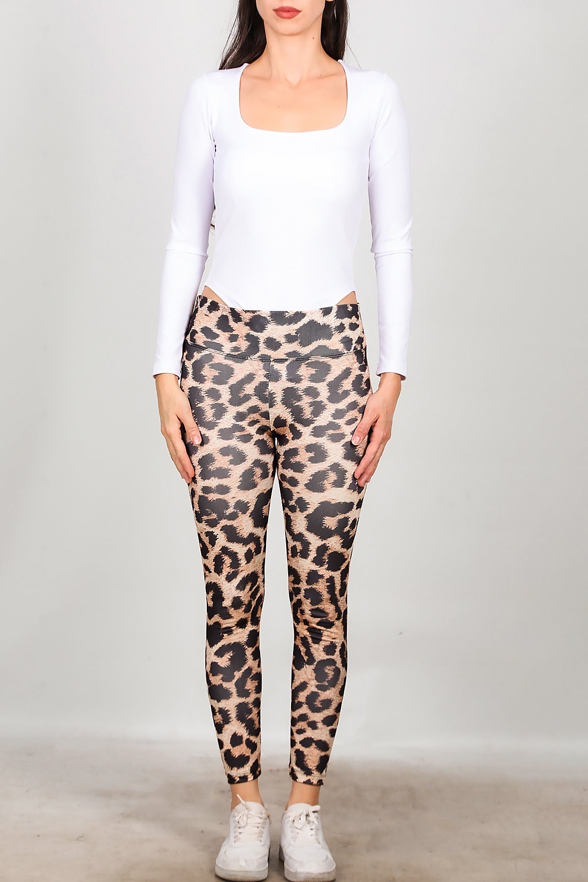 Legging Met Luipaardprint – Beige