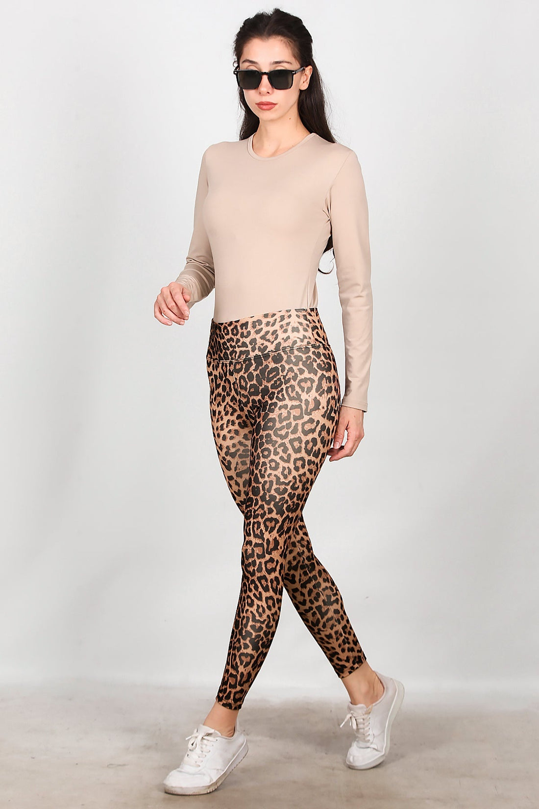 Legging Imprimé Léopard — Marron