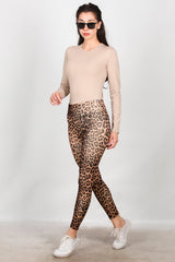 Legging Imprimé Léopard — Marron
