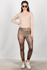 Legging Imprimé Léopard — Marron