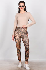 Legging Imprimé Léopard — Marron