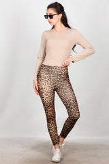 Legging Imprimé Léopard — Marron