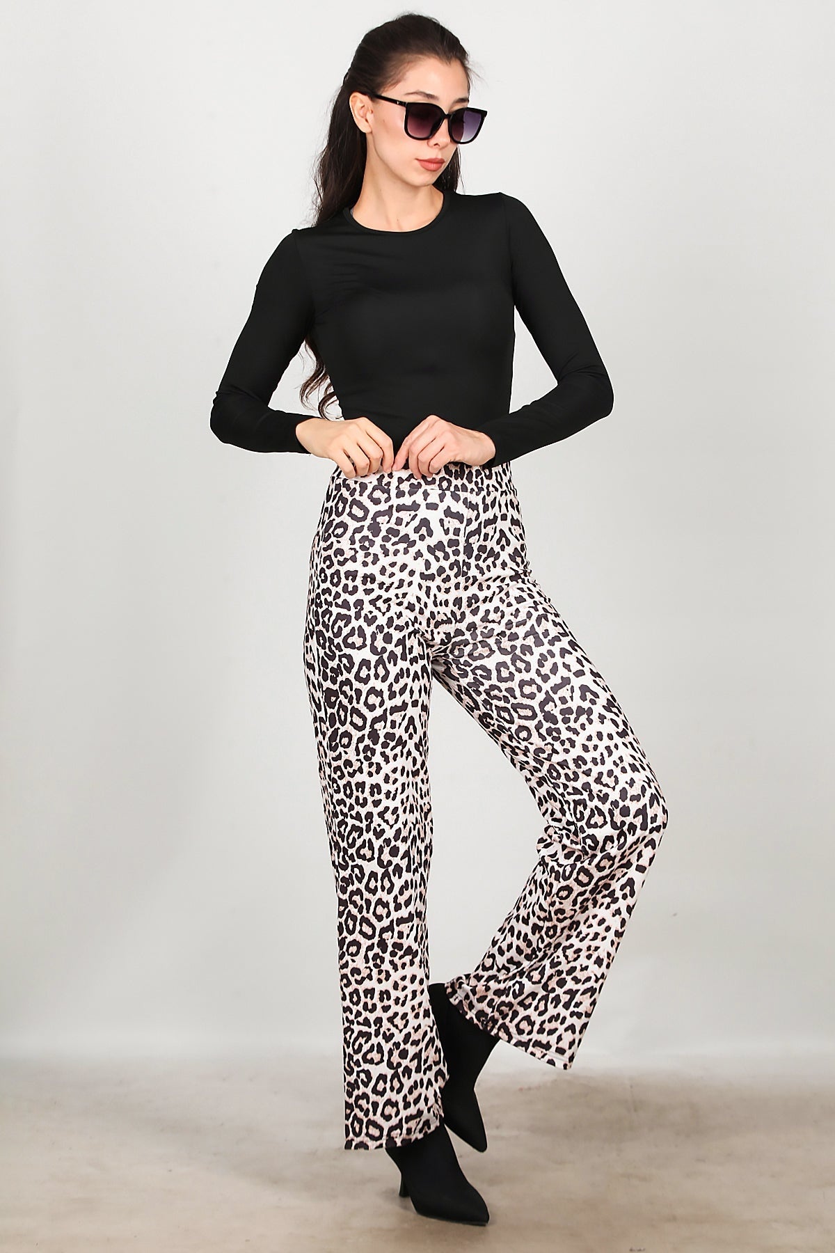 Luipaardprint Broek – Crème