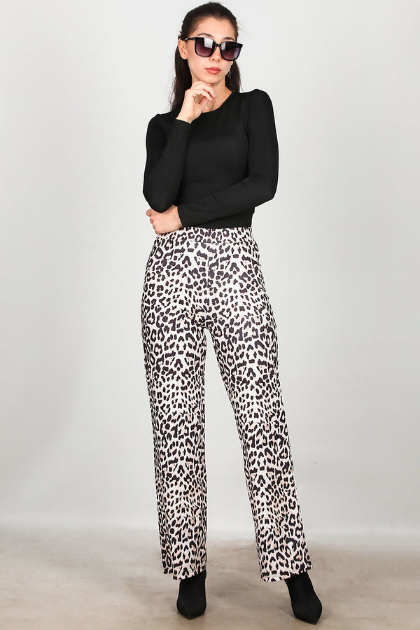 Luipaardprint Broek – Crème