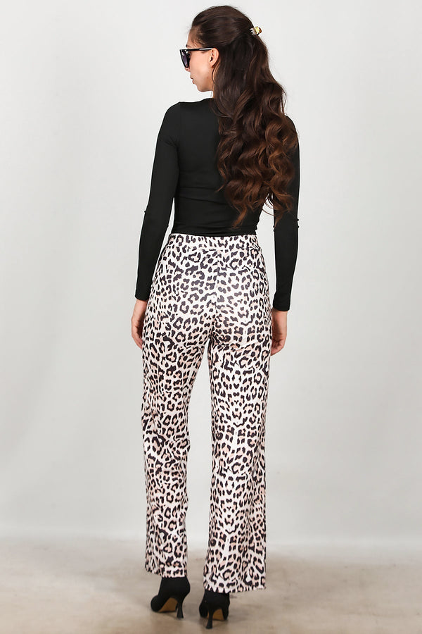 Luipaardprint Broek – Crème