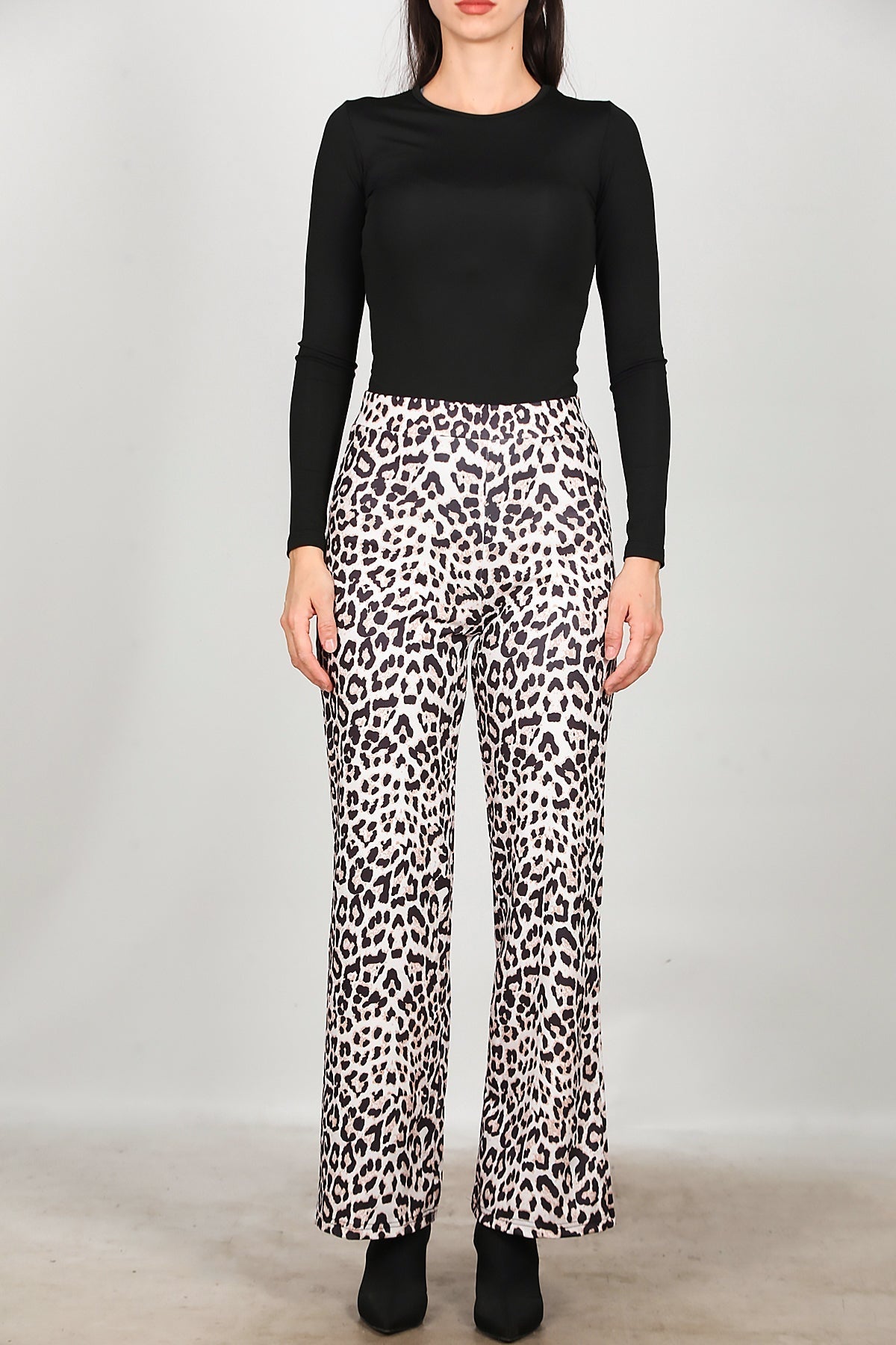 Luipaardprint Broek – Crème