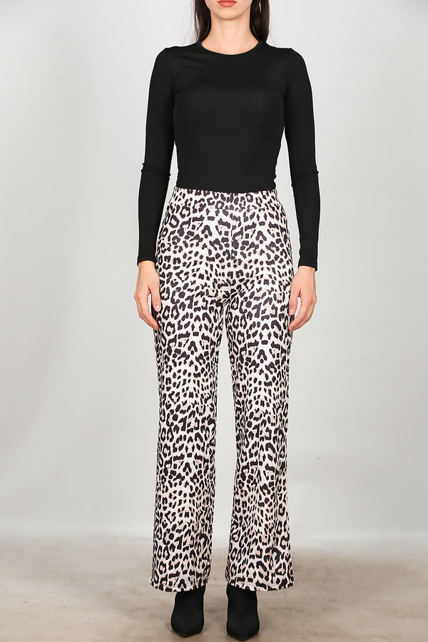 Luipaardprint Broek – Crème