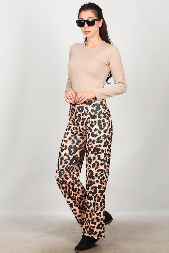 Luipaardprint Broek – Beige