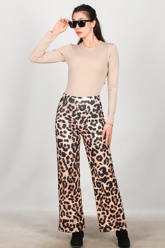 Luipaardprint Broek – Beige