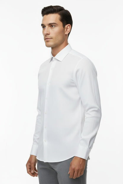 Erkek Petekli Gömlek  Beyaz
