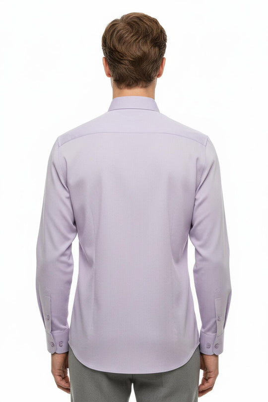Slim - Fit Gestreept Overhemd — Lila
