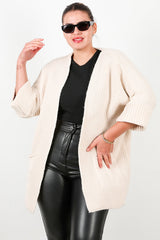 Gilet Grande Taille Avec Poches — Stone