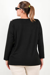 Blouse Grande Taille À Imprimé Léopard — Noir