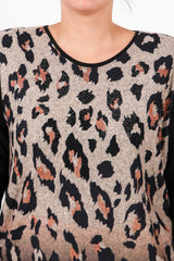 Blouse Grande Taille À Imprimé Léopard — Noir